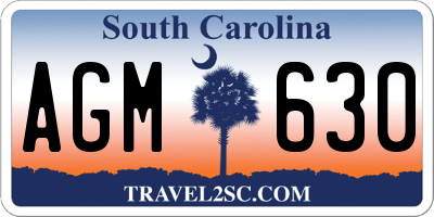 SC license plate AGM630