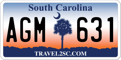 SC license plate AGM631