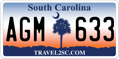 SC license plate AGM633