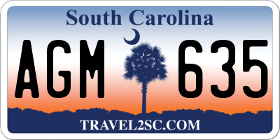 SC license plate AGM635