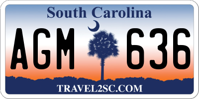 SC license plate AGM636