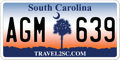 SC license plate AGM639