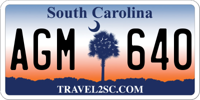 SC license plate AGM640