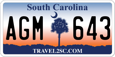 SC license plate AGM643
