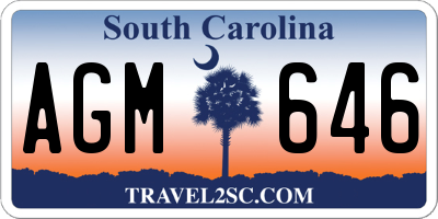 SC license plate AGM646
