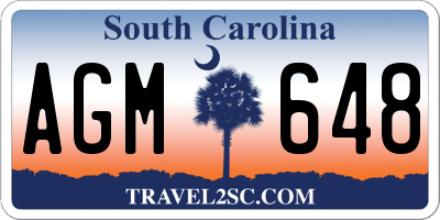 SC license plate AGM648