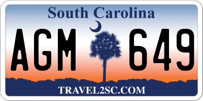 SC license plate AGM649