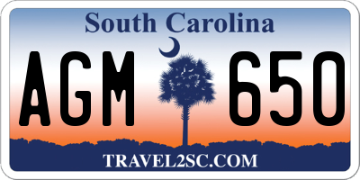 SC license plate AGM650