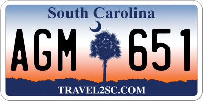 SC license plate AGM651