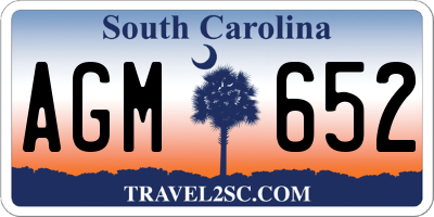 SC license plate AGM652
