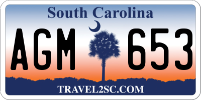 SC license plate AGM653