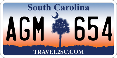 SC license plate AGM654