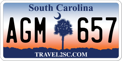SC license plate AGM657