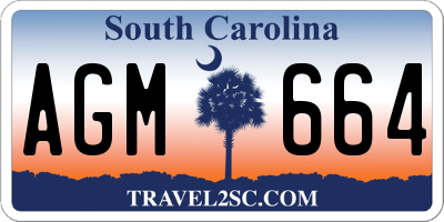SC license plate AGM664