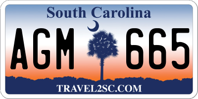 SC license plate AGM665