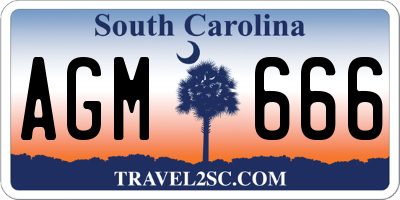 SC license plate AGM666