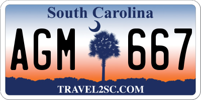 SC license plate AGM667