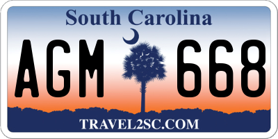 SC license plate AGM668