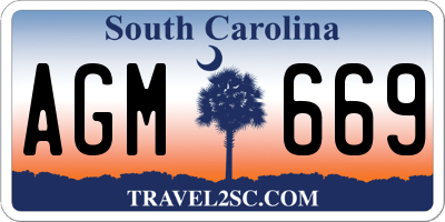SC license plate AGM669