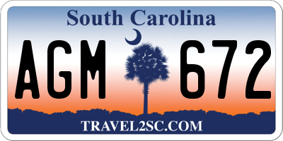 SC license plate AGM672