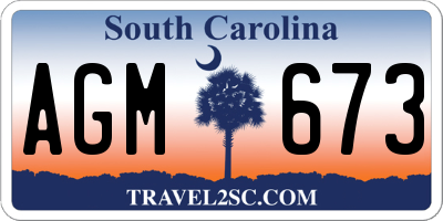 SC license plate AGM673