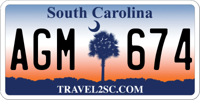 SC license plate AGM674