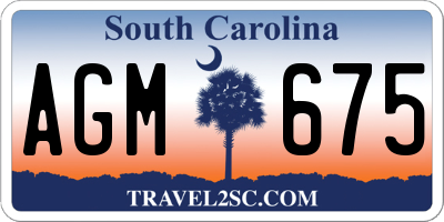 SC license plate AGM675