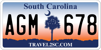SC license plate AGM678