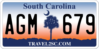 SC license plate AGM679
