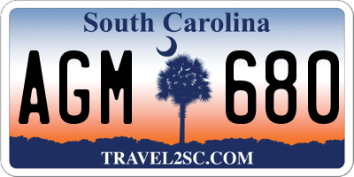 SC license plate AGM680