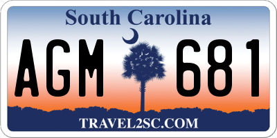 SC license plate AGM681