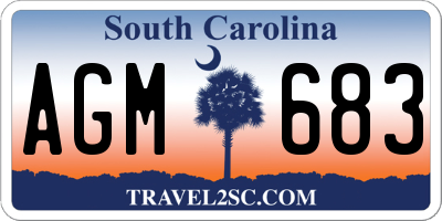 SC license plate AGM683