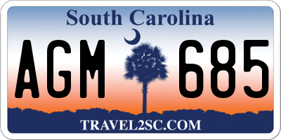 SC license plate AGM685
