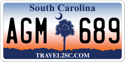 SC license plate AGM689