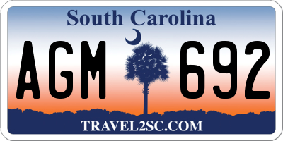 SC license plate AGM692