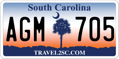 SC license plate AGM705