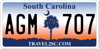 SC license plate AGM707
