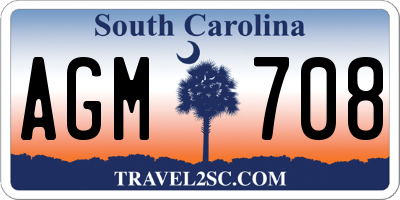SC license plate AGM708