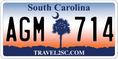 SC license plate AGM714