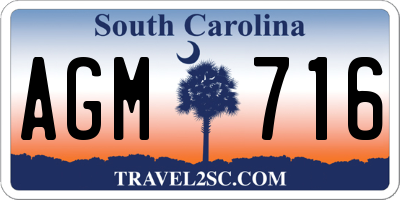 SC license plate AGM716