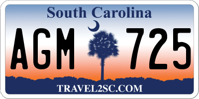 SC license plate AGM725
