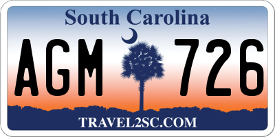 SC license plate AGM726