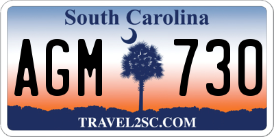 SC license plate AGM730