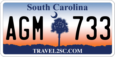 SC license plate AGM733
