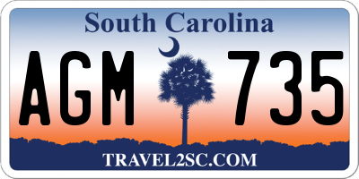 SC license plate AGM735