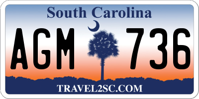 SC license plate AGM736