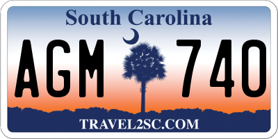 SC license plate AGM740