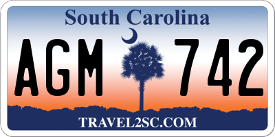 SC license plate AGM742