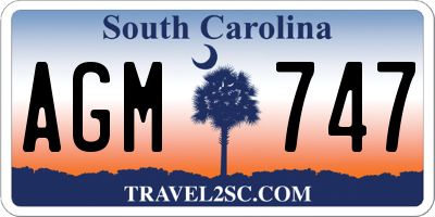 SC license plate AGM747