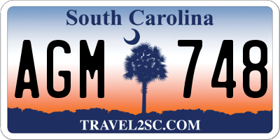 SC license plate AGM748